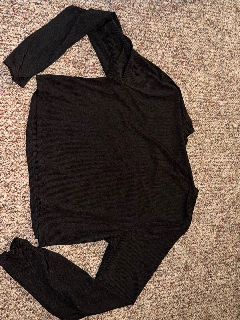 Black Long Sleeve Lightweight Knit Top